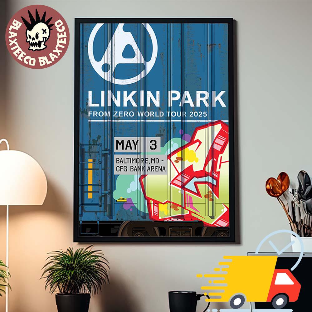Linkin Park From Zero World Tour 2025 Baltimore Maryland Poster At CFG Bank Arena On May 3 2025 Canvas Linkin Park From Zero World Tour 2025 Baltimore Maryland Poster At CFG Bank Arena On May 3 2025 Canvas