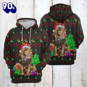 Lion Christmas Beauty Christmas Hoodie…