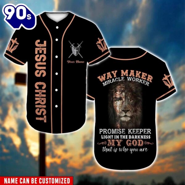 Lion My God Custom Baseball Jersey   Gift Christmas