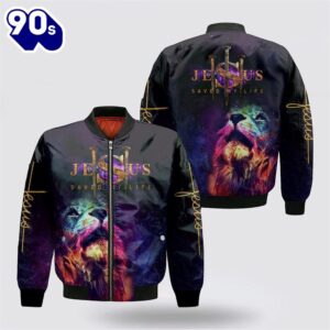 Lion Of Judah Jesus Saved My Life Bomber Jacket – Jesus Shirt for Men Women Gift Christian