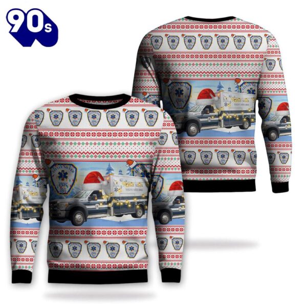 Little Silver, New Jersey, Little Silver Emergency Medical Services Christmas Aop Ugly Sweater