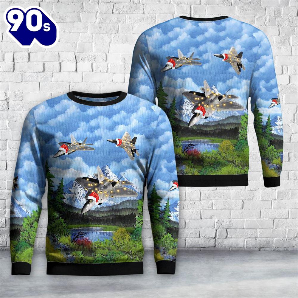 Lockheed Martin F-22 Raptor Christmas Aop Knitted Sweater Lockheed Martin F-22 Raptor Christmas Aop Knitted Sweater