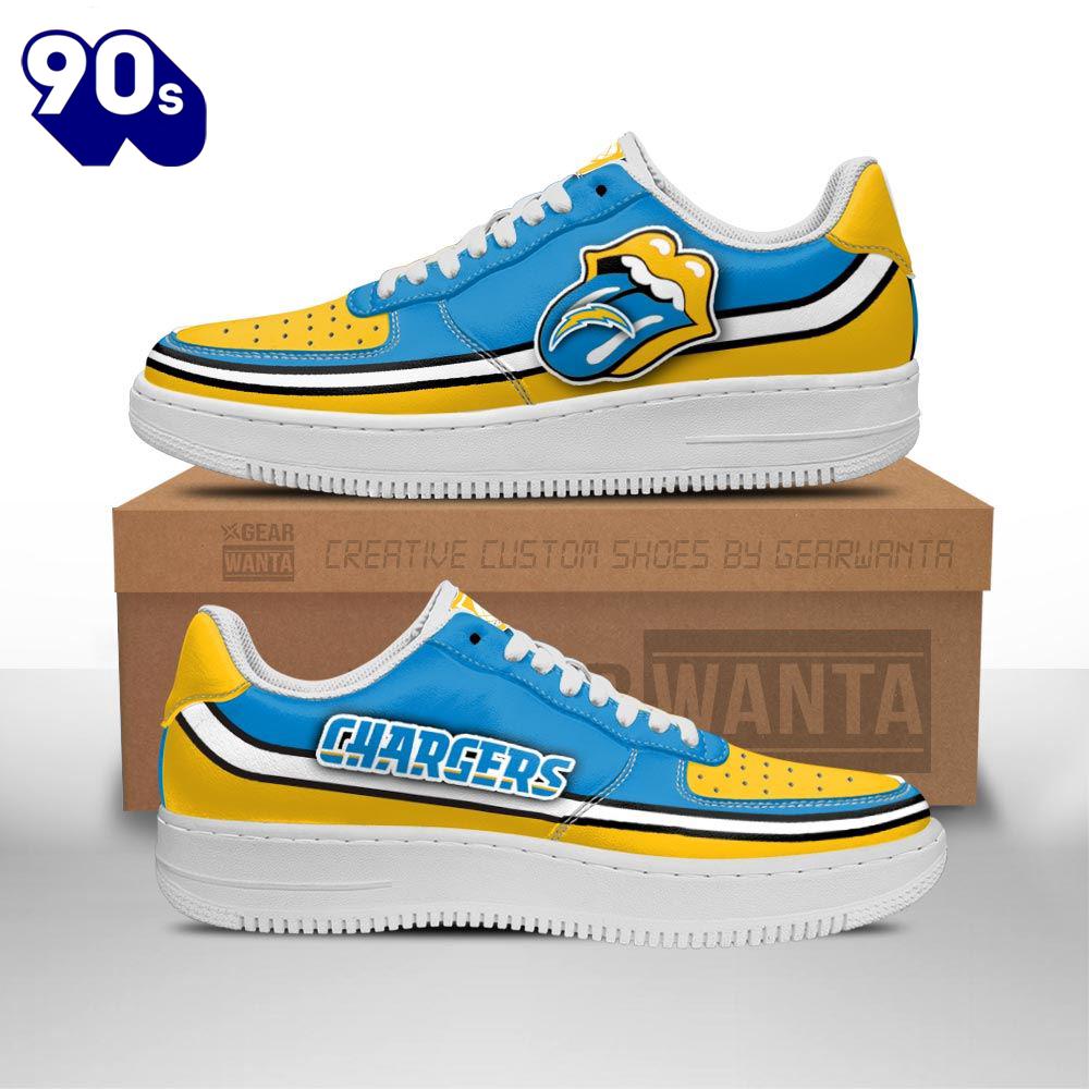 Los Angeles Chargers Air Sneakers Custom Force Shoes Sexy Lips For Fans Los Angeles Chargers Air Sneakers Custom Force Shoes Sexy Lips For Fans