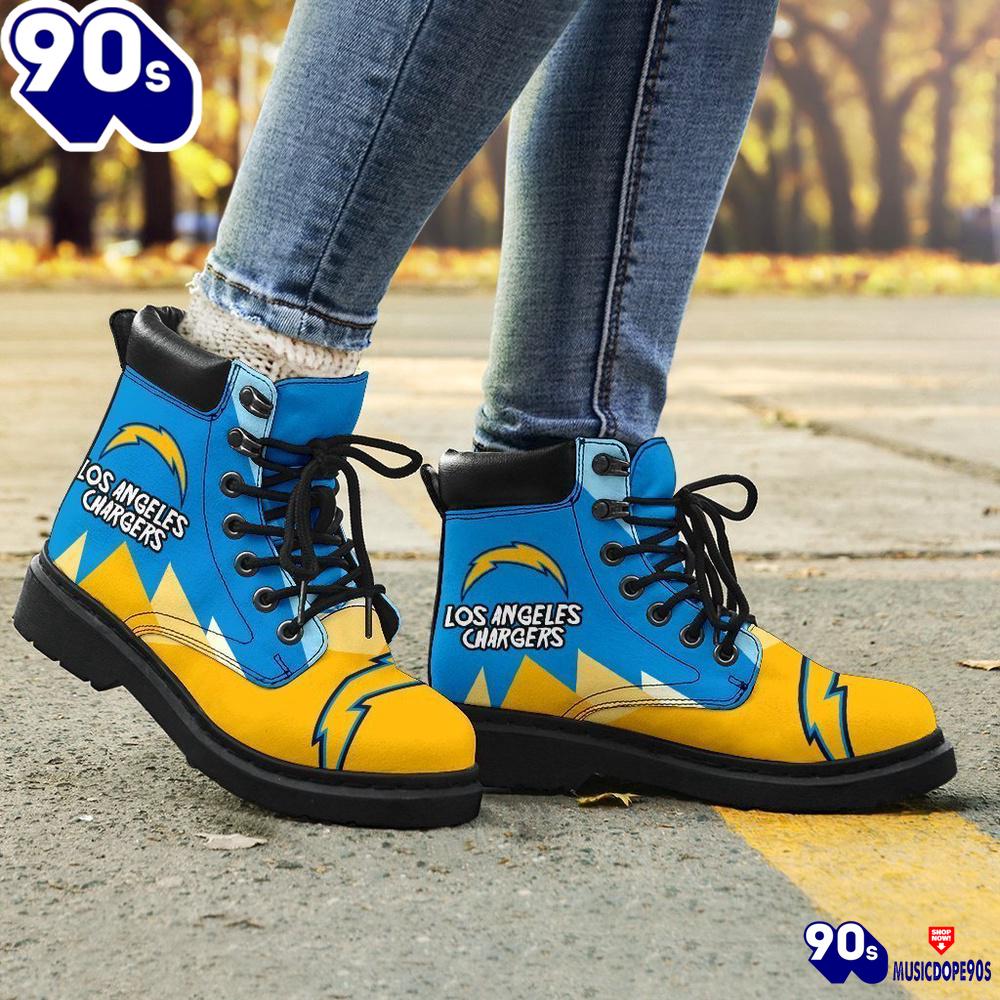 Los Angeles Chargers All Season Boots Casual Shoes Vegan Leather Custom Boot Shoes Los Angeles Chargers All Season Boots Casual Shoes Vegan Leather Custom Boot Shoes