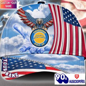Los Angeles Chargers Cap Pride US 4th Of July Cap Veterans Cap Custom Name