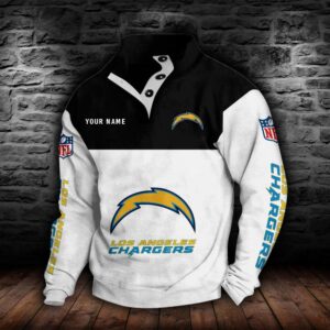 Los Angeles Chargers Double Breasted Stand Collar Hoodie