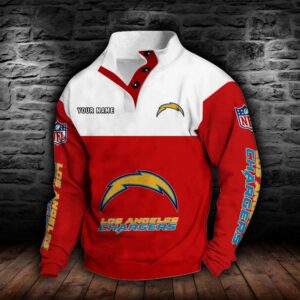 Los Angeles Chargers Double Breasted Stand Collar Hoodie