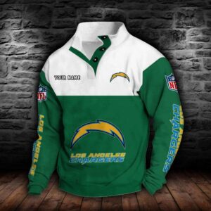 Los Angeles Chargers Double Breasted Stand Collar Hoodie