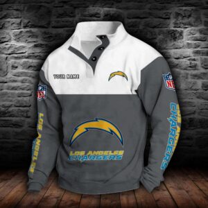 Los Angeles Chargers Double Breasted Stand Collar Hoodie