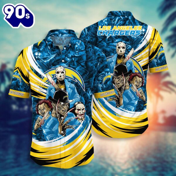 Los Angeles Chargers NFL  Halloween Horror Movies Hawaiian Shirts
