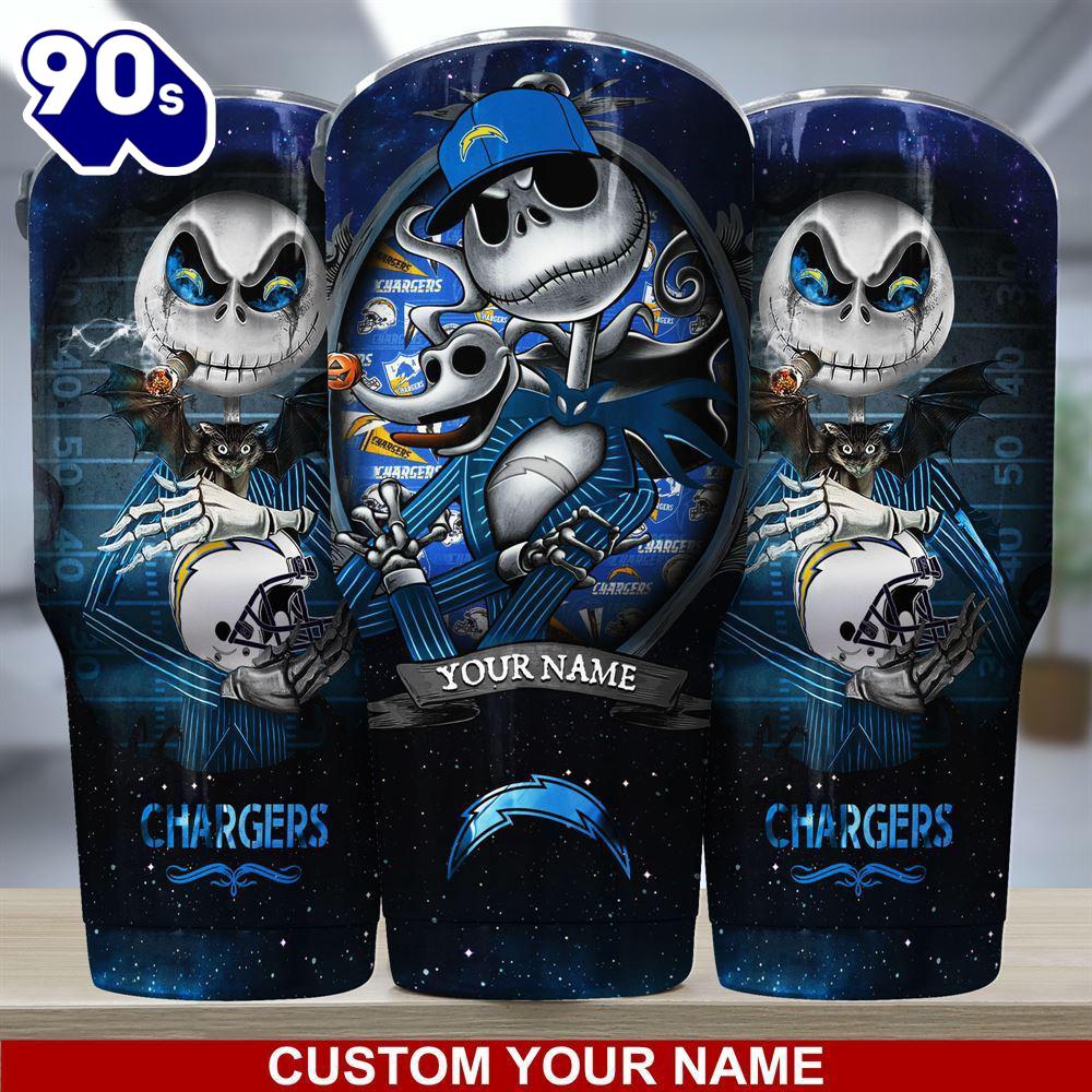 Los Angeles Chargers NFL-Custom Tumbler Jack The Nightmare Before Christmas Los Angeles Chargers NFL-Custom Tumbler Jack The Nightmare Before Christmas