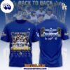 Los Angeles Dodgers x World Series BACK 2 BACK 2025 Blue 3D T-Shirt