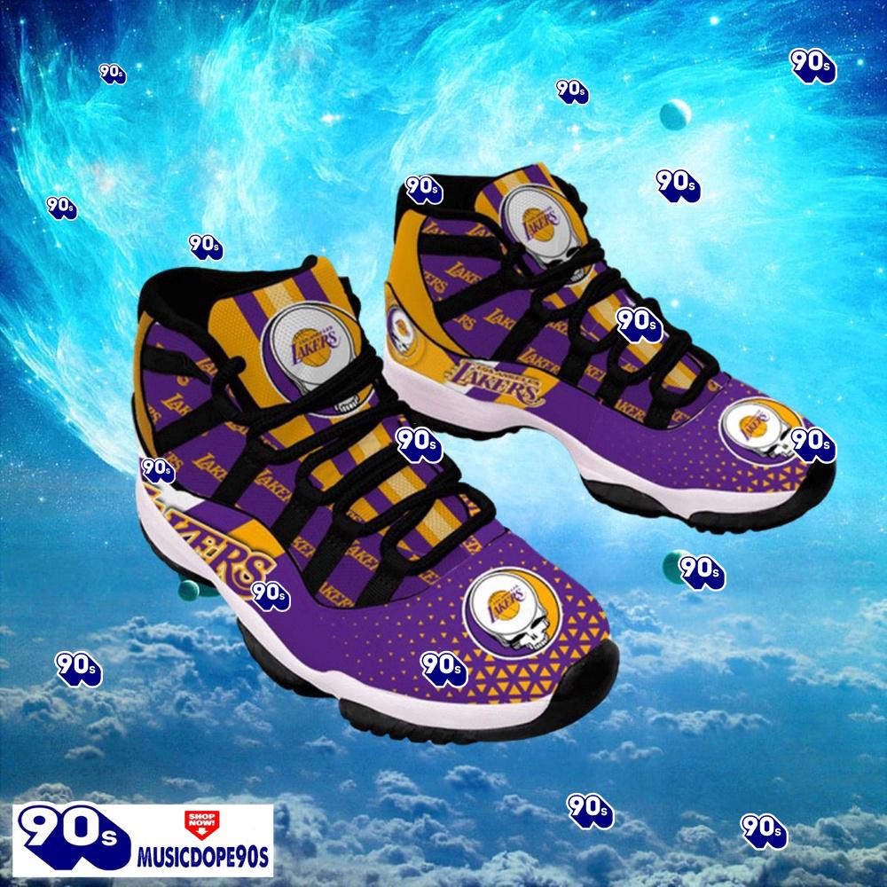 Los Angeles Lakers NBA Air Jordan 11 Sneakers Shoes Gift For Fans Los Angeles Lakers NBA Air Jordan 11 Sneakers Shoes Gift For Fans