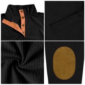 Los Angeles Rams Button Up Shirts Stand Collar Long Sleeve Shirt Elbow Patches