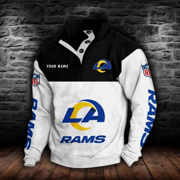 Los Angeles Rams Double Breasted Stand Collar Hoodie