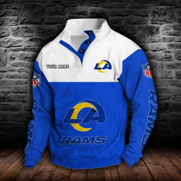 Los Angeles Rams Double Breasted Stand Collar Hoodie