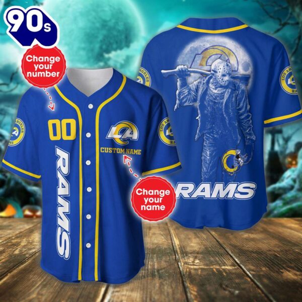 Los Angeles Rams Horror Movie Personalized Baseball Jersey
