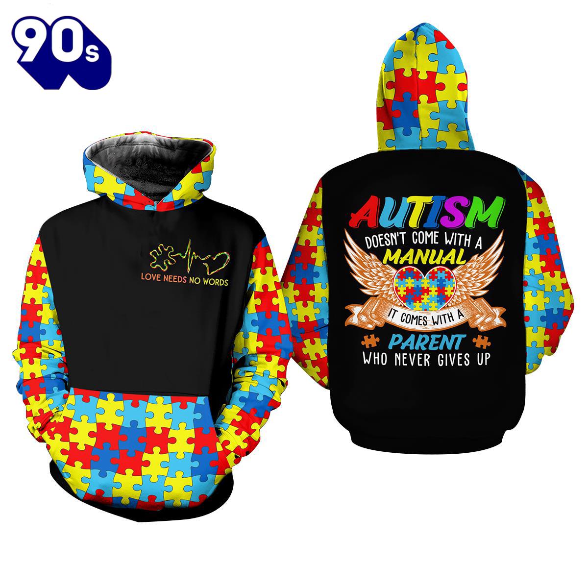 Love Needs No Words Autism Awareness Hoodie Full Print Shirt Gift Christmas Love Needs No Words Autism Awareness Hoodie Full Print Shirt Gift Christmas