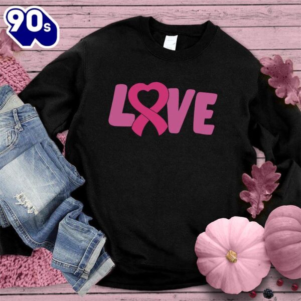 LOVE Pink Ribbon Colored Edition Sweatshirt  For Women