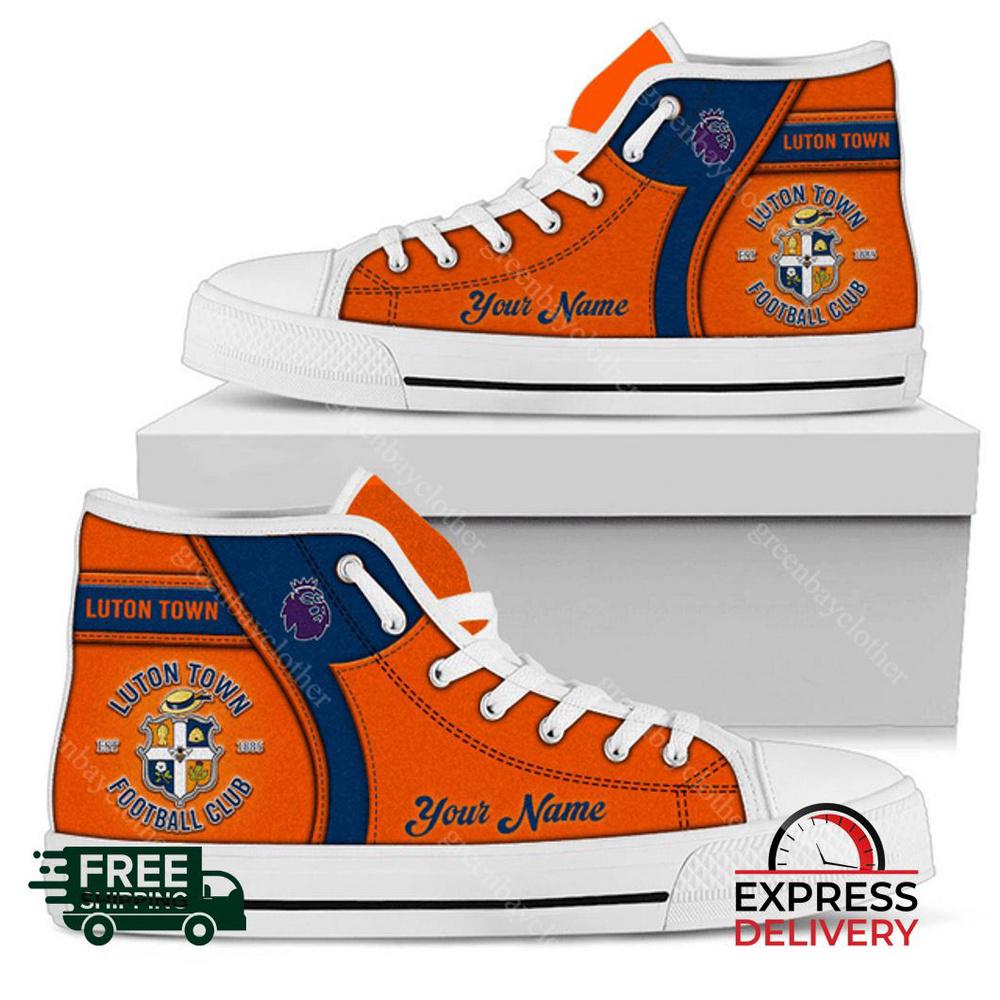 Luton Town F.C Personalzied High Top Canvas Shoes Luton Town F.C Personalzied High Top Canvas Shoes