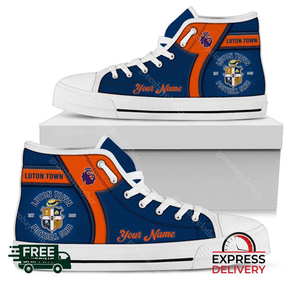 Luton Town F.C Personalzied High Top Canvas Shoes Luton Town F.C Personalzied High Top Canvas Shoes