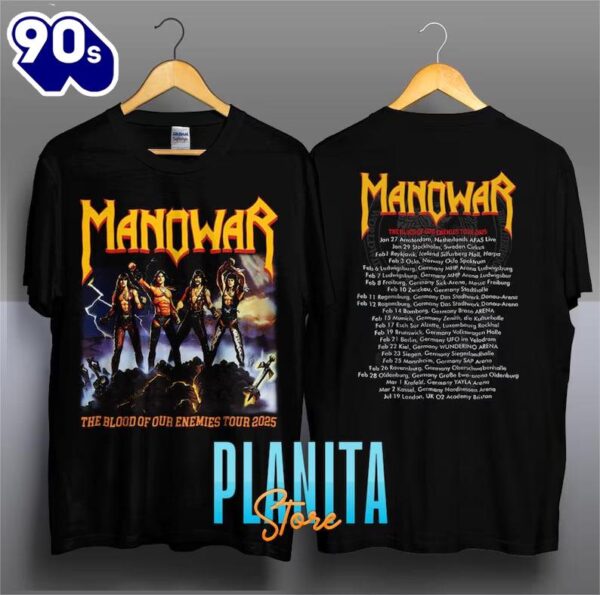 Manowar Tour 2025 T-Shirt – Heavy Metal Band Shirt – Unisex Concert Tee For Fans