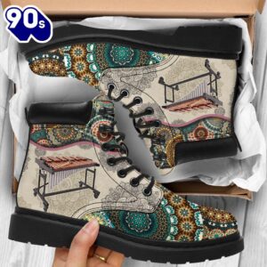 Marimba Vintage Mandala Asboot All Season Boots Gift Xmas 1 Marimba Vintage Mandala Asboot All Season Boots