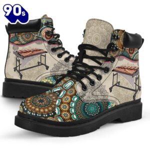 Marimba Vintage Mandala Asboot All Season Boots Gift Xmas 2 Marimba Vintage Mandala Asboot All Season Boots
