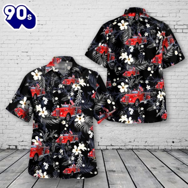 Marion County, Indiana, Warren Township Fire Department, Big Red #4 1947 IH Fire Truck Hawaiian Shirt