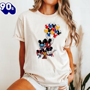 Marvel Avengers Mickey Balloon Shirt Disney Marvel Characters Family Matching Superhero Trip Tee