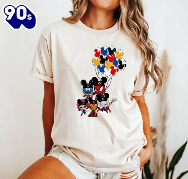 Marvel Avengers Mickey Balloon Shirt Disney Marvel Characters Family Matching Superhero Trip Tee