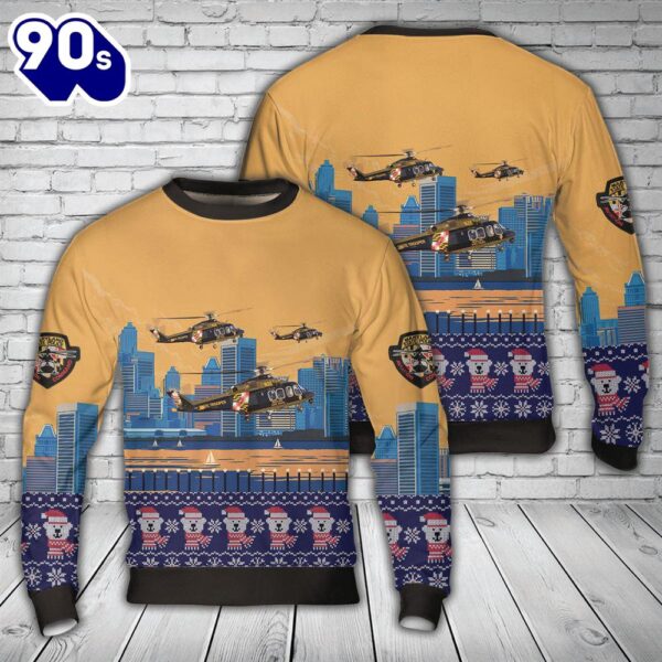 Maryland State Police Aw139 N388md Trooper 1 Christmas Sweater