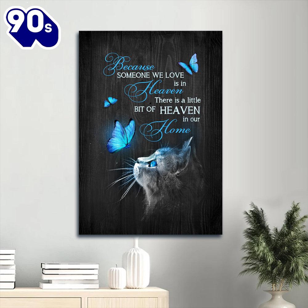 Memorial Cat Drawing Magic Butterfly Heaven Gift For Members Family Because Someone We Love Is In Heaven Canvas Wall Art Memorial Cat Drawing Magic Butterfly Heaven Gift For Members Family Because Someone We Love Is In Heaven Canvas Wall Art