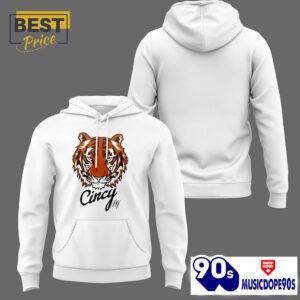 Men's Cincinnati Bengals Football Team White Hoodie, Cap