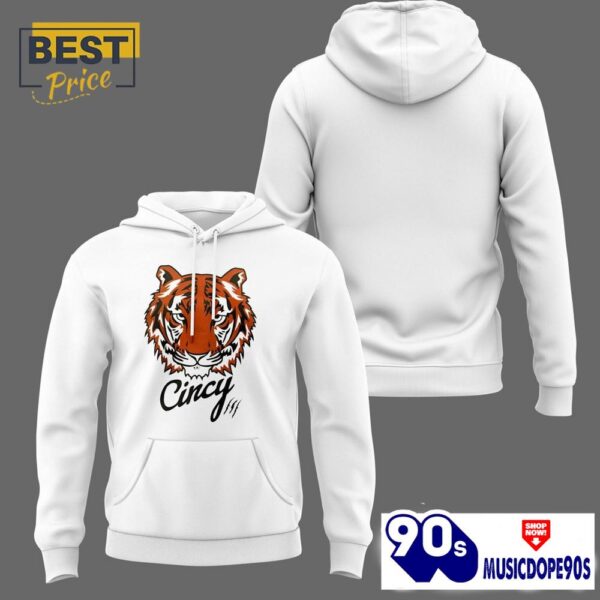Men’s Cincinnati Bengals Football Team White Hoodie, Cap