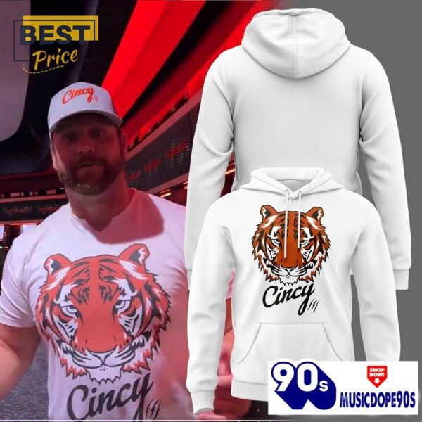 Men’s Cincinnati Bengals Football Team White Hoodie, Cap