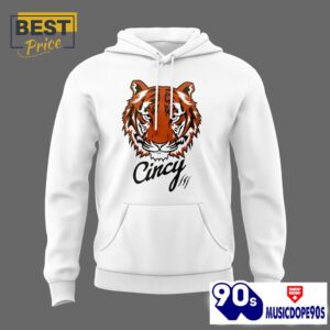 Men's Cincinnati Bengals Football Team White Hoodie, Cap