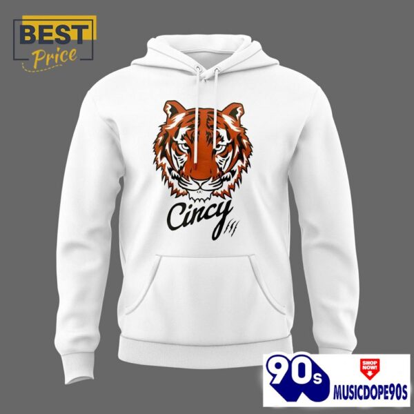 Men’s Cincinnati Bengals Football Team White Hoodie, Cap