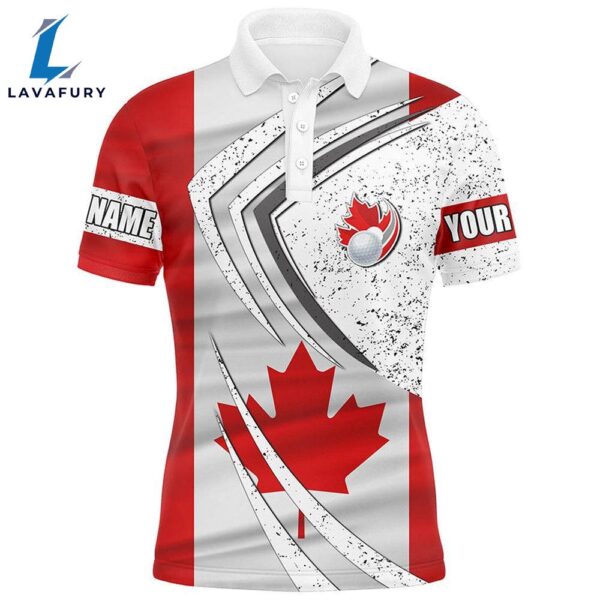Mens Golf Polo Shirts Canadian Flag Custom Team , Patriot Golf Tops   Gift Christmas