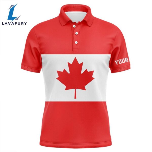Mens Golf Polo Shirts Canadian Flag Patriotic Personalized Canada    Gift Christmas