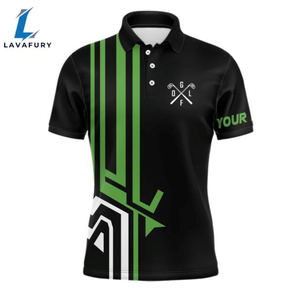Mens Golf Polo Shirts Custom Black Team , Custom Polo Jerseys Mens Green   Gift Christmas