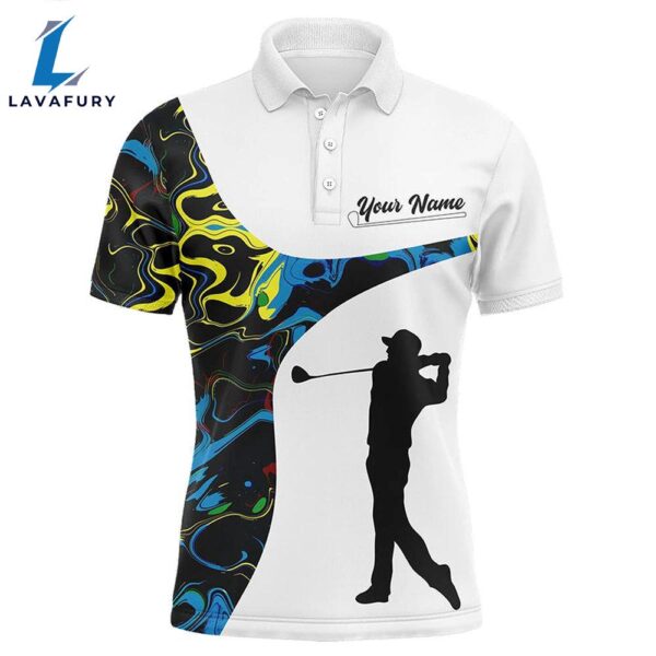 Mens Golf Polo Shirts Custom Camo White Golf Tops, Best Mens Golf Wear  Gift Christmas