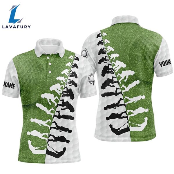 Mens Golf Polo Shirts Custom Green And White Golf Evolution , Best Mens Golf Wears  Gift Christmas