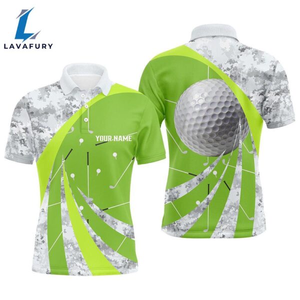 Mens Golf Polo Shirts Custom Green Golf Clubs Pattern For The Golfers  Gift Christmas