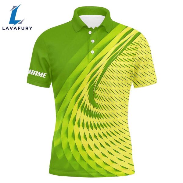 Mens Golf Polo Shirts Custom Green Pattern Sport Male Golf Attire   Gift Christmas