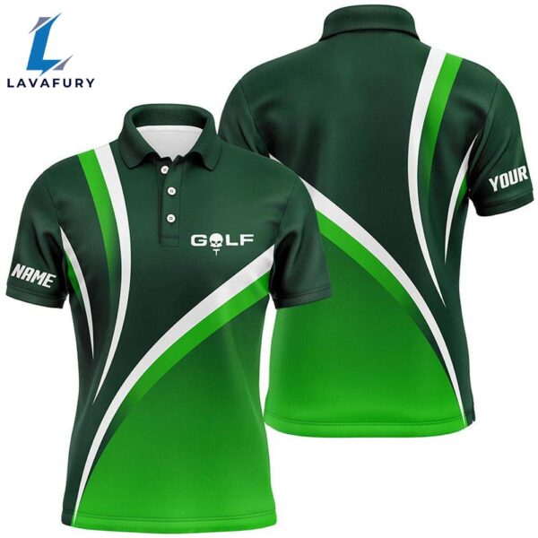 Mens Golf Polo Shirts Custom Name Men’S Golf Polos, Tournament Golf Tops For Mens Green  Gift Christmas