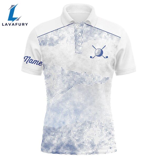 Mens Golf Polo Shirts Custom Name White , Team Golf Tops   Gift Christmas