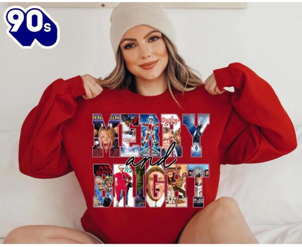 Merry And Bright, Christmas Movie, Retro Christmas Shirt