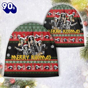 Merry Christmas 2024 Kiss Band Beanie Hat Gift Xmas