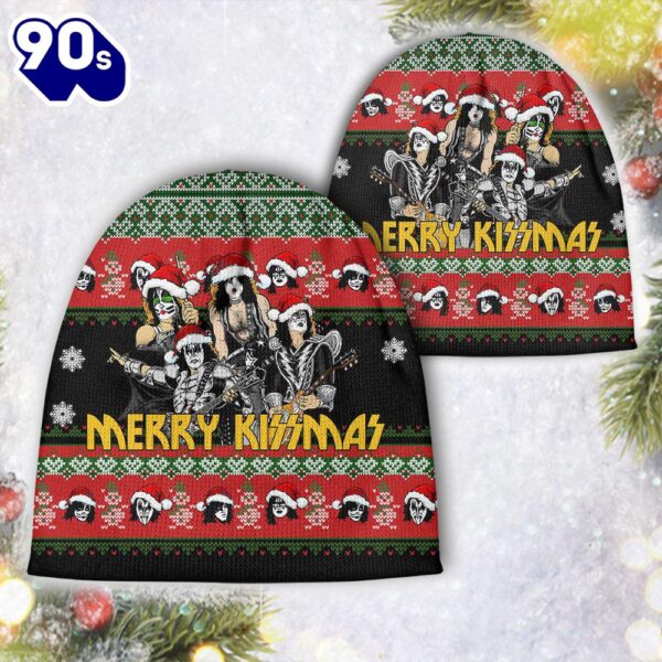 Merry Christmas 2024 Kiss Band Beanie Hat Gift Xmas